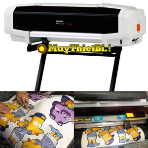 In decal ép áo thun đen đậm màu với Máy in decal chuyển nhiệt Mutoh VJ-628