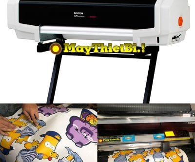 In decal ép áo thun đen đậm màu với Máy in decal chuyển nhiệt Mutoh VJ-628