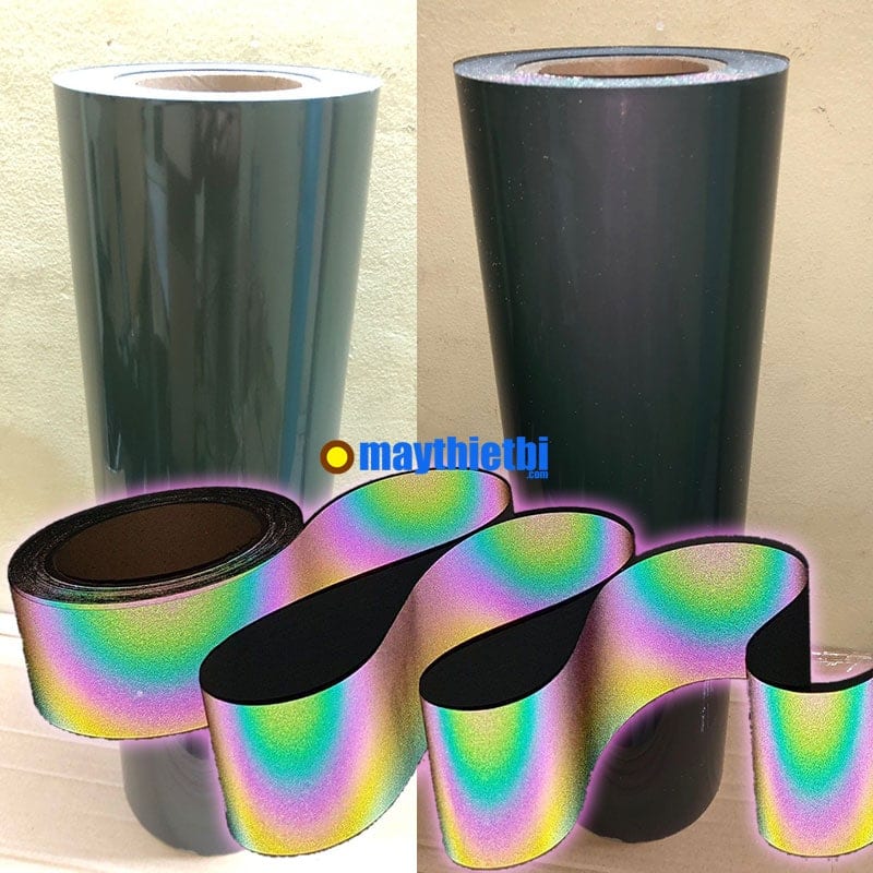 Decal bảy màu phản quang ép áo